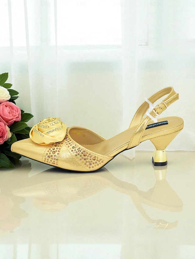 and Clutch - Gold Heels Set Matching Slingback Women's