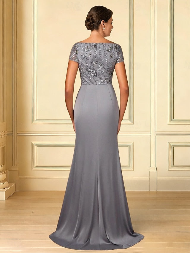 / Elegant Mermaid Bride Crew Neck Mother of Dress the Trumpet