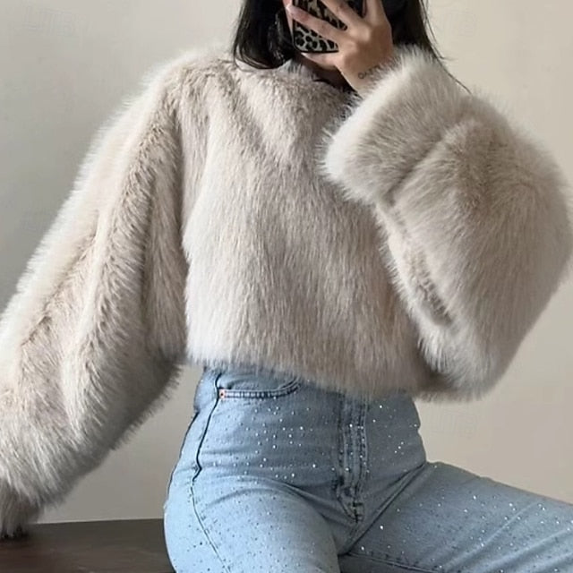 Warm Faux Coat Leathers Furs Fur Women's Comfortable