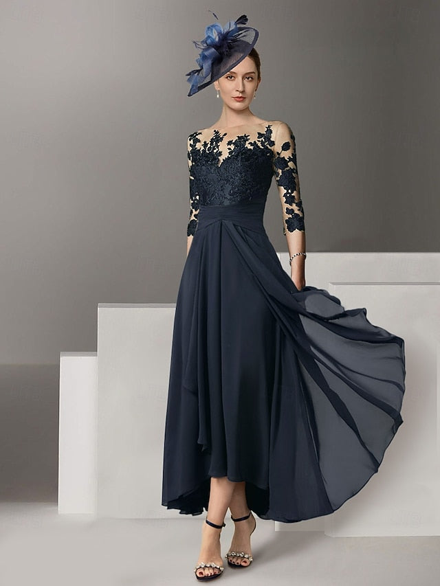 A-Line Guest Dress Asymmetrical Wedding Dresses Cocktail Elegant