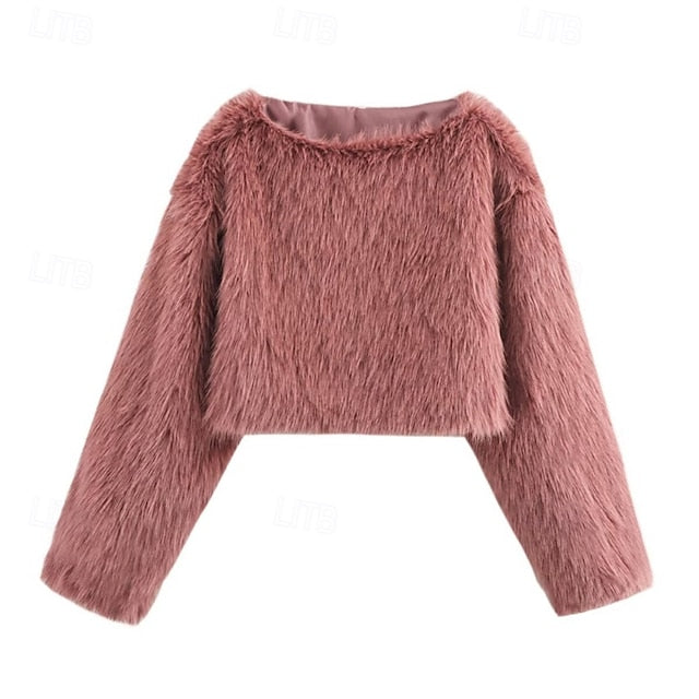 Warm Faux Coat Leathers Furs Fur Women's Comfortable
