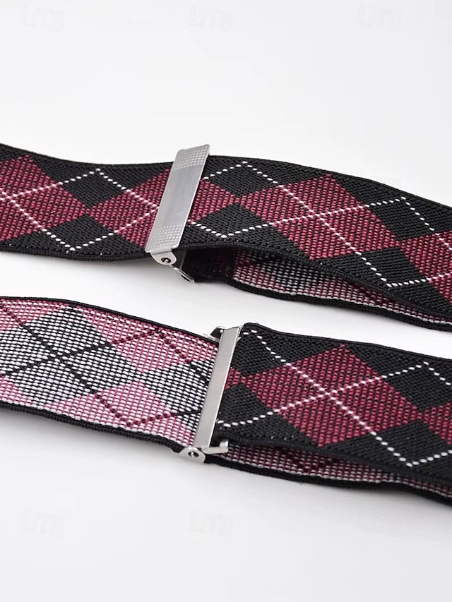 Men's Clip-On Suspenders Pattern – Classic Argyle