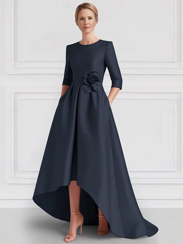 A-Line Evening Wedding Formal Asymmetrical Gown Dress Elegant