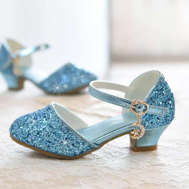 Little Shoes PU Heels Girls' Glitters Princess Party Rubber