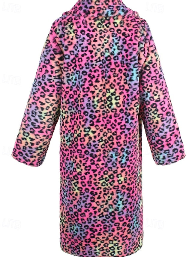 Warm Faux Fur Women's Coat Pocket Comfortable Furs