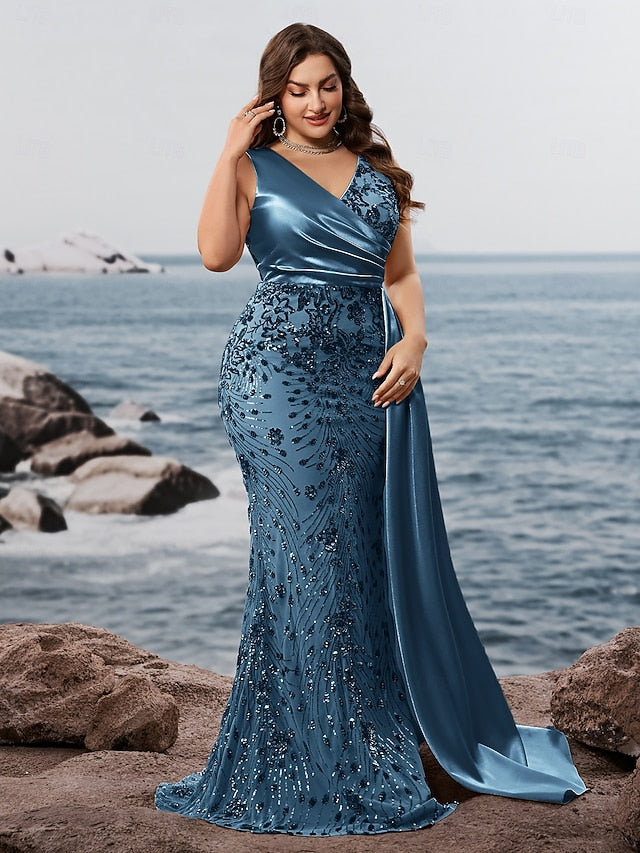 Mermaid Dress Evening Long Formal Gown Sparkle Trumpet / Wear