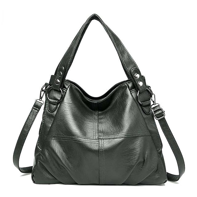 Women's Faux Leather – Burgundy Bag Large Shoulder