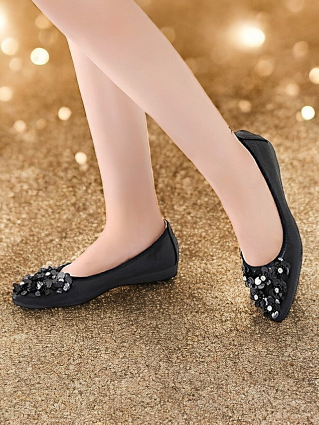 Comfortable Women's Foldable – Floral Flats Embellished