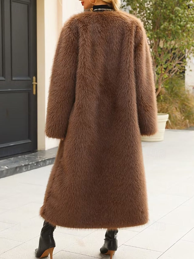Warm Coat Faux Fur Furs Comfortable Women's