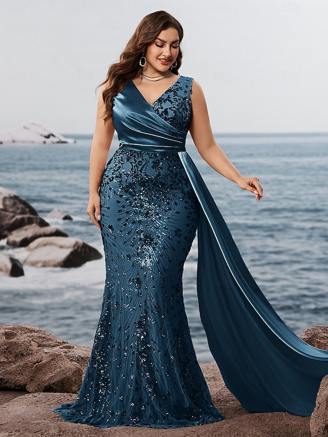 Mermaid Dress Evening Long Formal Gown Sparkle Trumpet / Wear