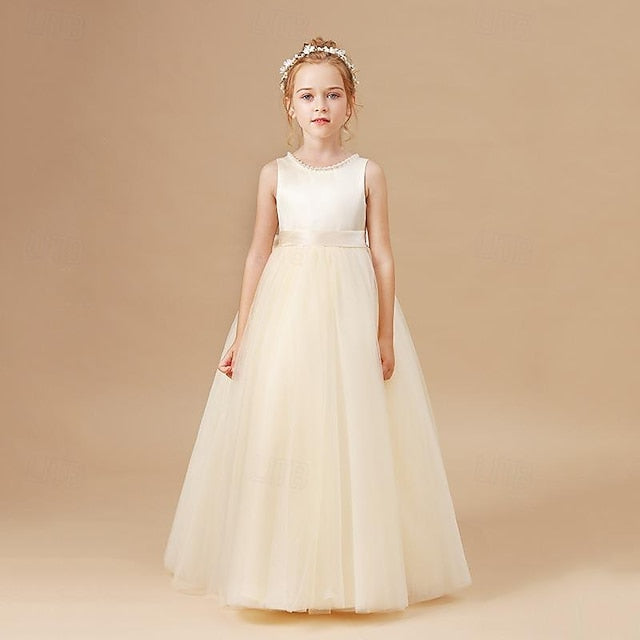 Color Party Girls' Solid Kids Flower Girl Dress