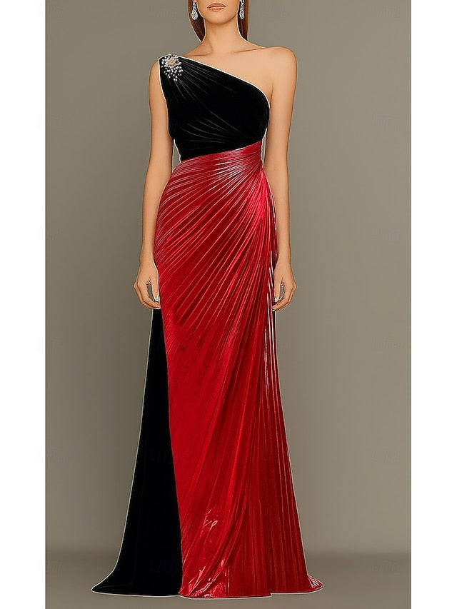 Black Evening Elegant Dress Formal Gold Gown Wedding Column