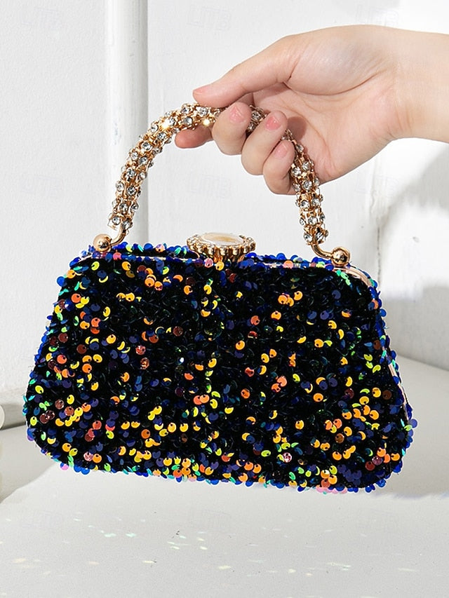 Women's Embellished Vintage Clutch Evening Bag Sequin –