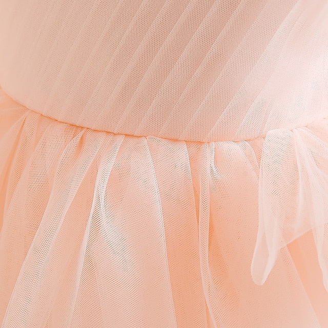 Sleeveless Formal Party Solid Girls' Kids Dress Color