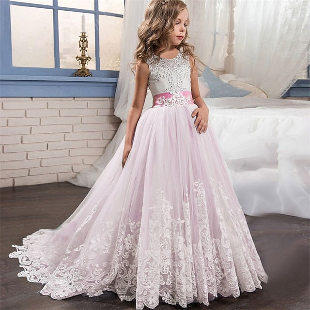 Kids Flower Girl Girls' Sleeveless Dress Wedding