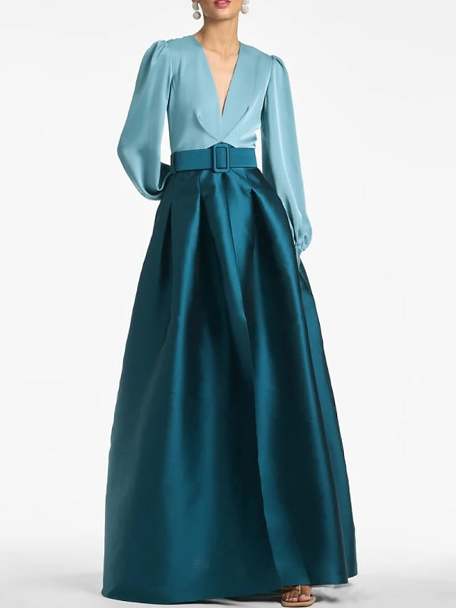 Wedding High Formal Guest Gown Floor Dress A-Line Evening Split