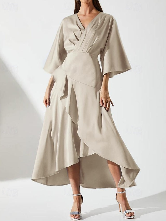 Luxurious Elegant V of Simple Dress Bride Mother the SkyA-Line