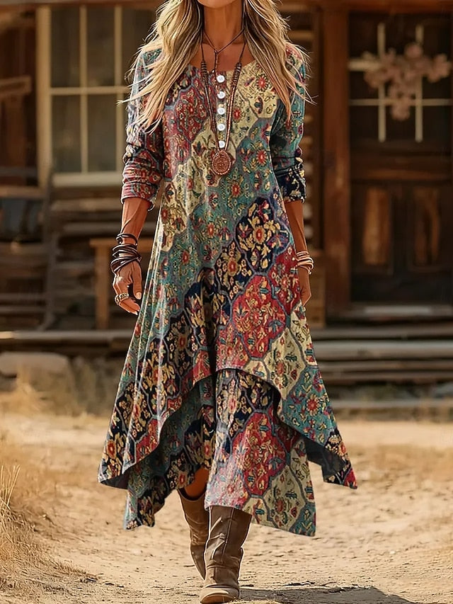 Women's Midi Dress Shift Dress Vacation Casual Boho Daily