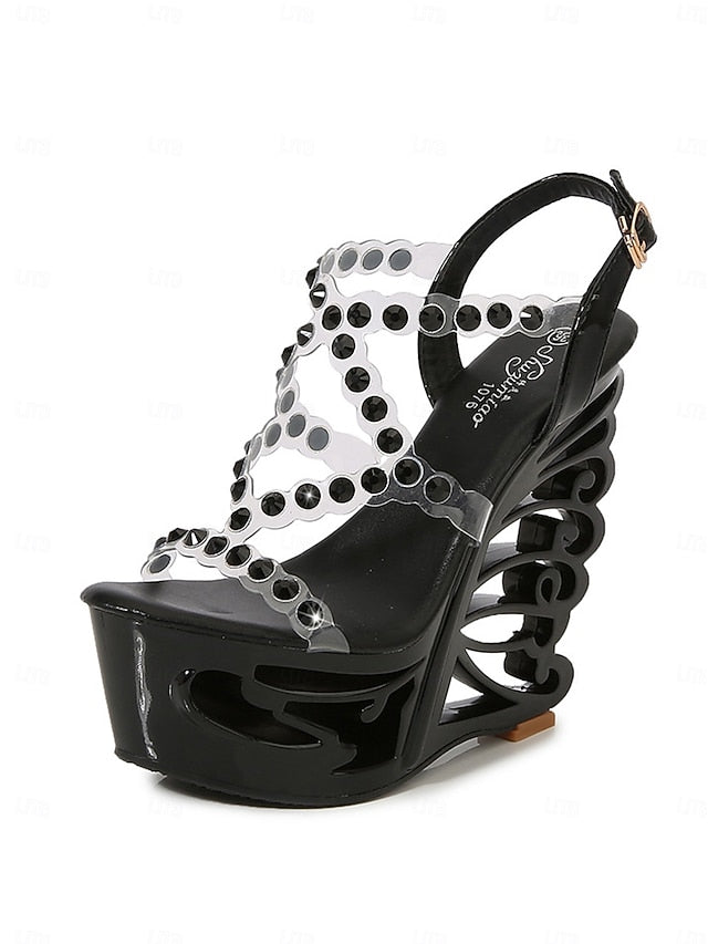 for – Rhinestone Sandals Women Silver Stiletto Dance Elegant