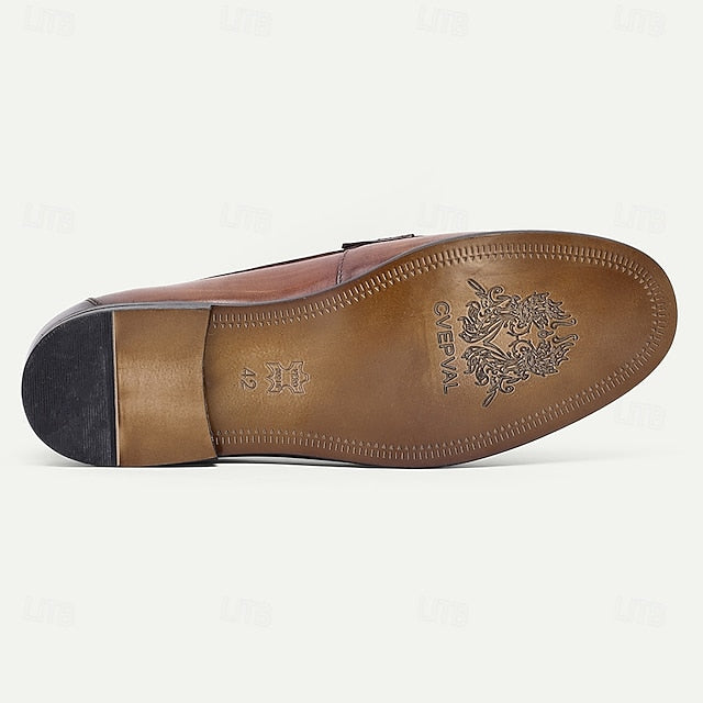with Shoes Men's Penny Loafers Leather Brown Slip-On