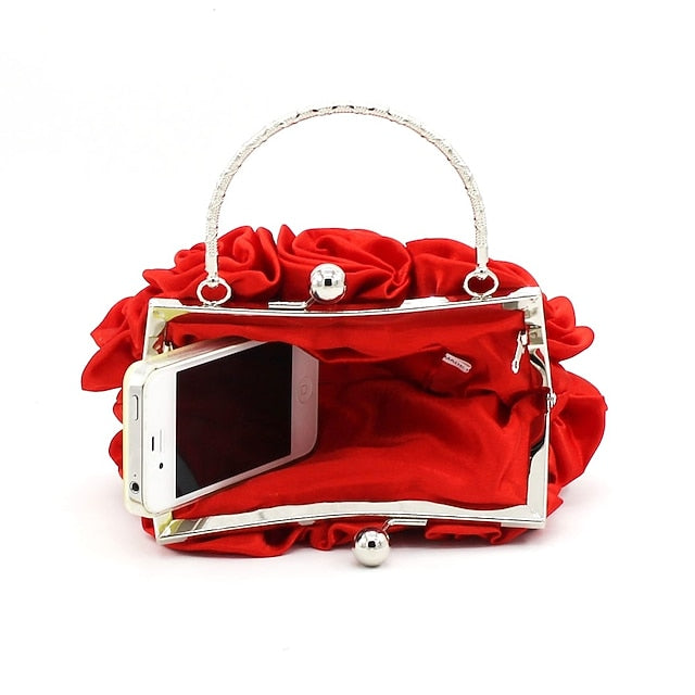 Red Bag Clutch Design – Evening Rose Vintage Elegant Floral