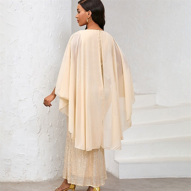 Dress Crew Length Mother Elegant Neck Floor Bride the of