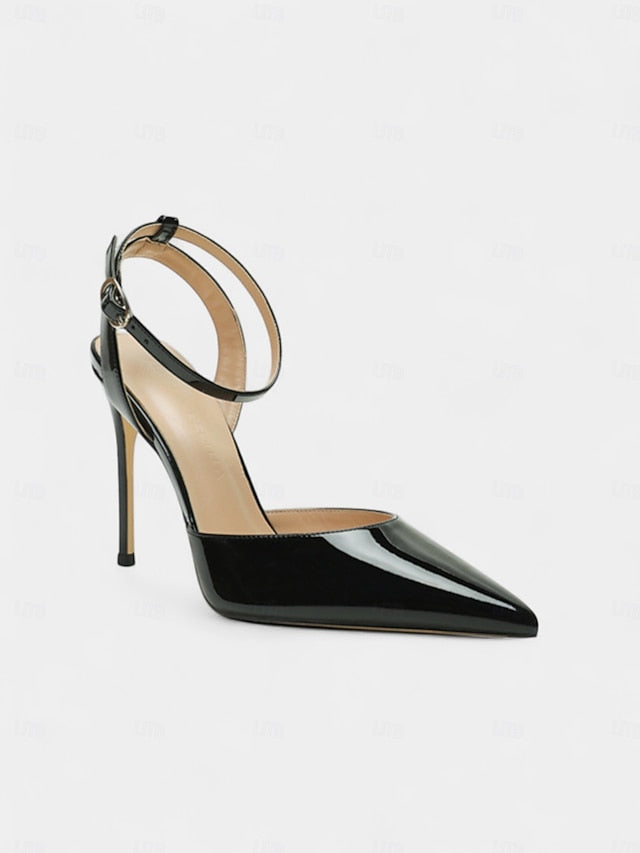 Stiletto Heels - Slingback Patent Nude Leather Women's