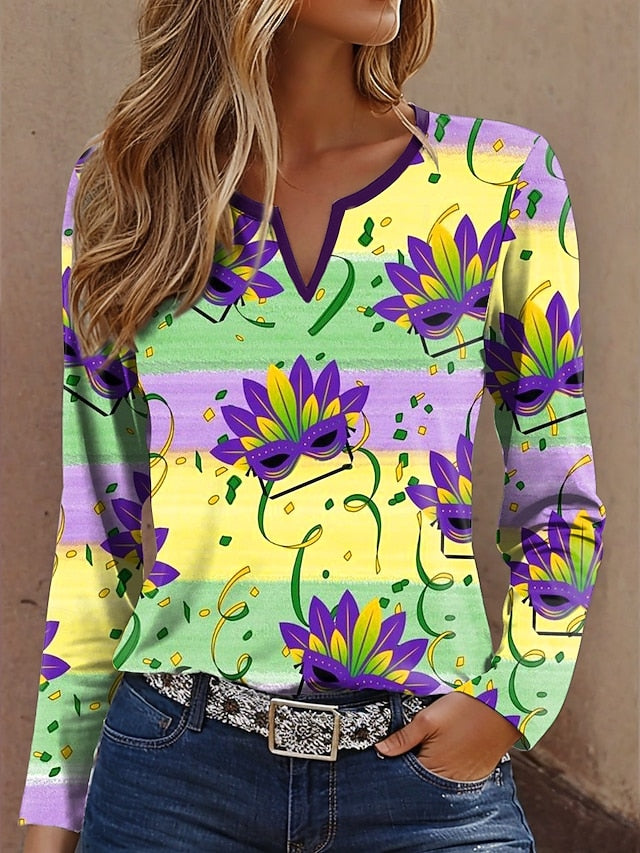 Carnival Women's T Shirt Graphic Geometric Vintage Stylish