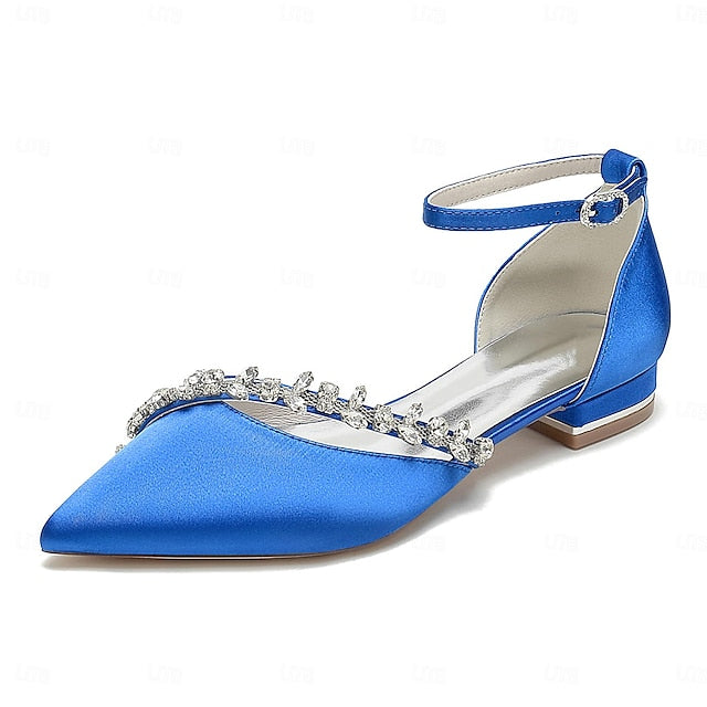 Wedding White Satin Women's Toe Flats – Pointed Elegant