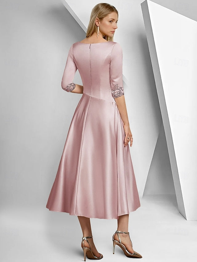 the Mother Elegant A-Line V Bride Simple Neck Dress of