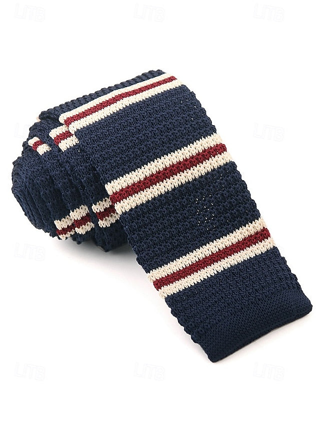 - Neck Men's Stripe Stylish Knit Christmas Tie Woven