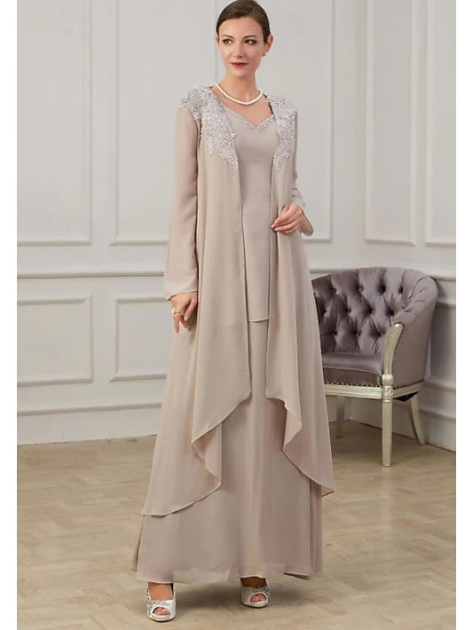 Two Formal Mother the Piece of Bride Floor Wedding Guest Dress