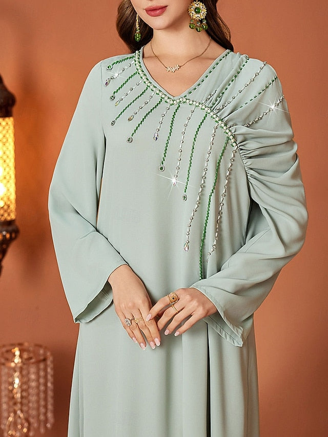 A-Line of Neck Mother V Floor Length Dress Elegant the Bride