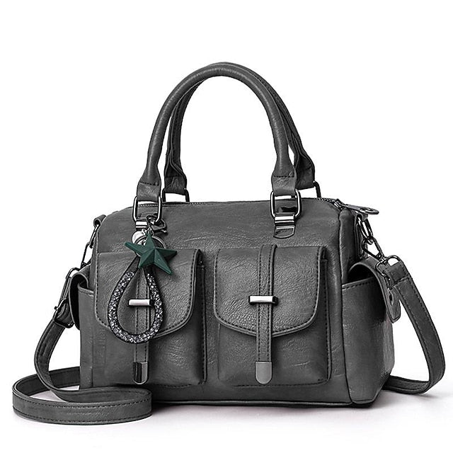 Stylish Large – Women's Blue Leather Handbag Faux