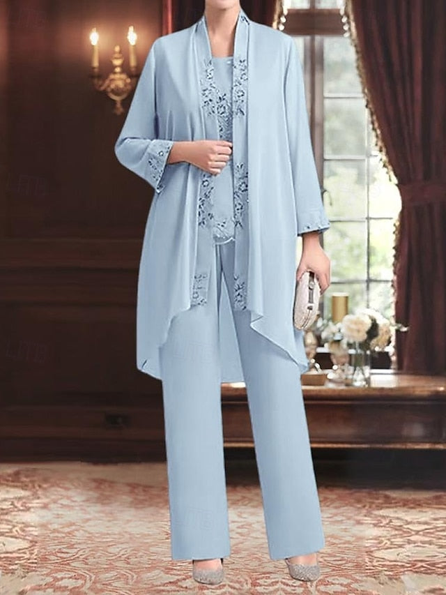 3 Piece the Bride of Mother Dress Elegant Pantsuit