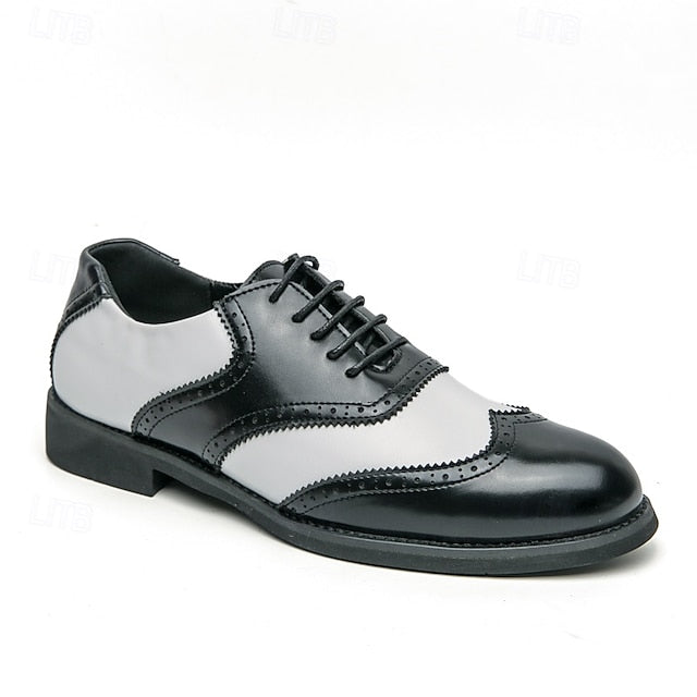 and White in Wingtip Men's Oxford Shoes Brogue Two-Tone