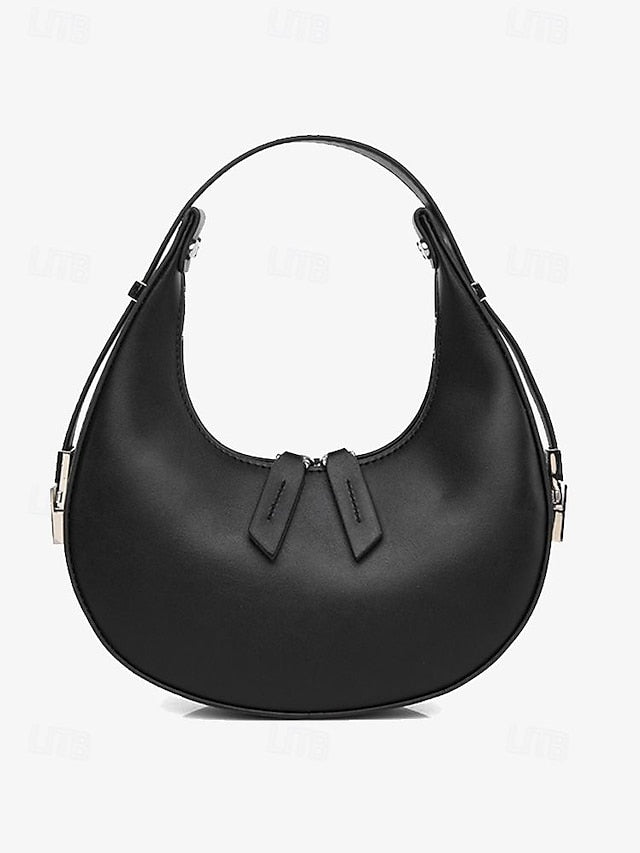 Elegant Ivory with Crescent Bag Hobo Silver - Hardware Sleek