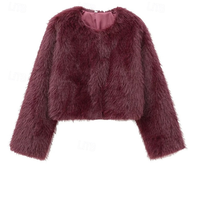 Warm Faux Coat Leathers Furs Fur Women's Comfortable