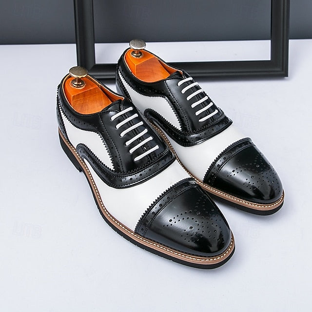 and Brogue Brown Shoes with White Oxford Classic Men's