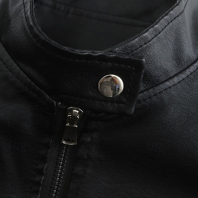 Faux Comfortable Women's Jacket Pocket Zipper Leather