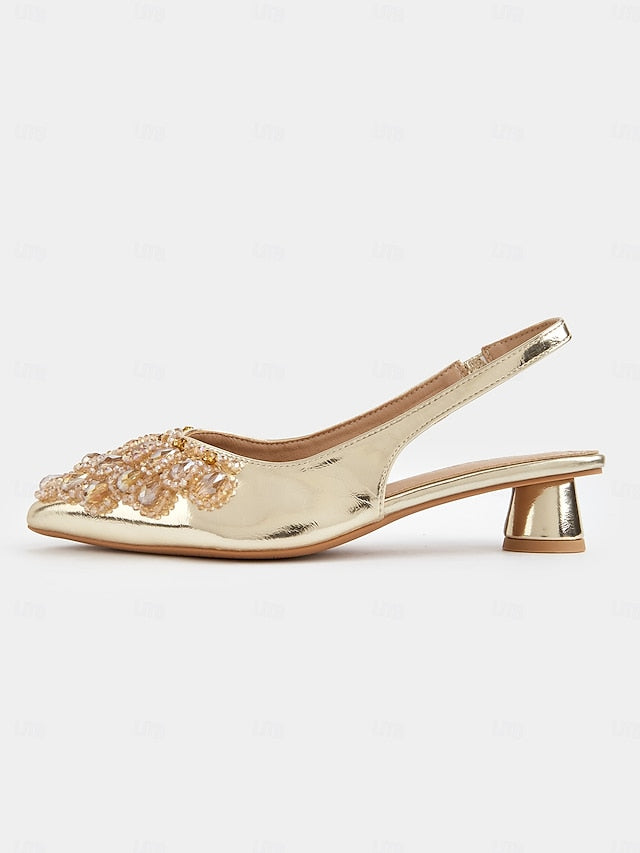 with Women Shoes for Slingback Wedding Ivory Beaded Detail -