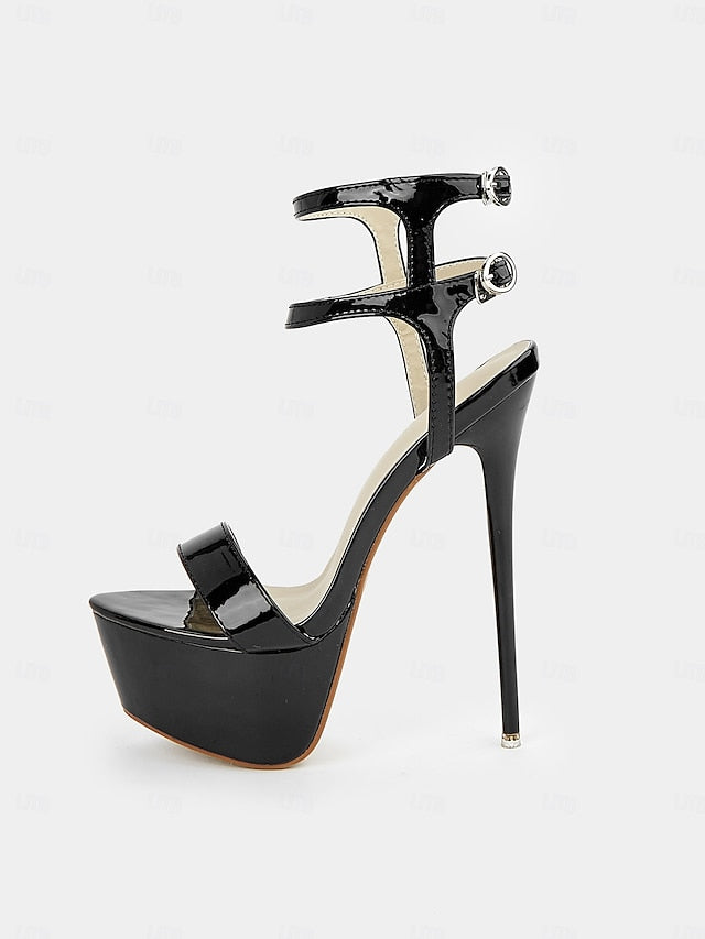 Stiletto Platform Patent High Leather Heels – Women's