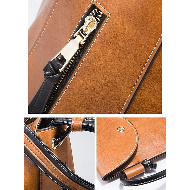 Ensemble de 4 sacs à main en similicuir pour femme – Sac à bandoulière en cuir