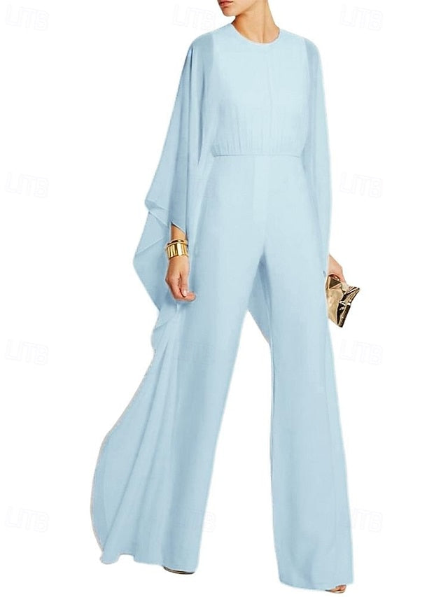 Bride Simple Jumpsuit the of Elegant Cape Dress Mother