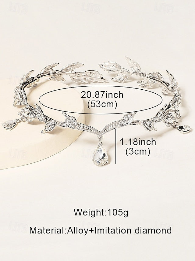 Blue Gold Leaf with Headpiece – Gemstone Drops Vintage