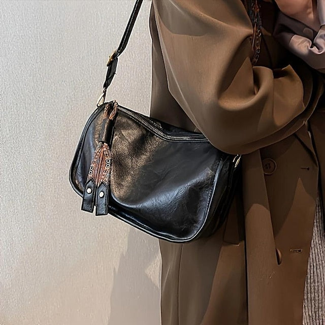 with Vintage Leather Bohemian Strap Handbag – PU Women's
