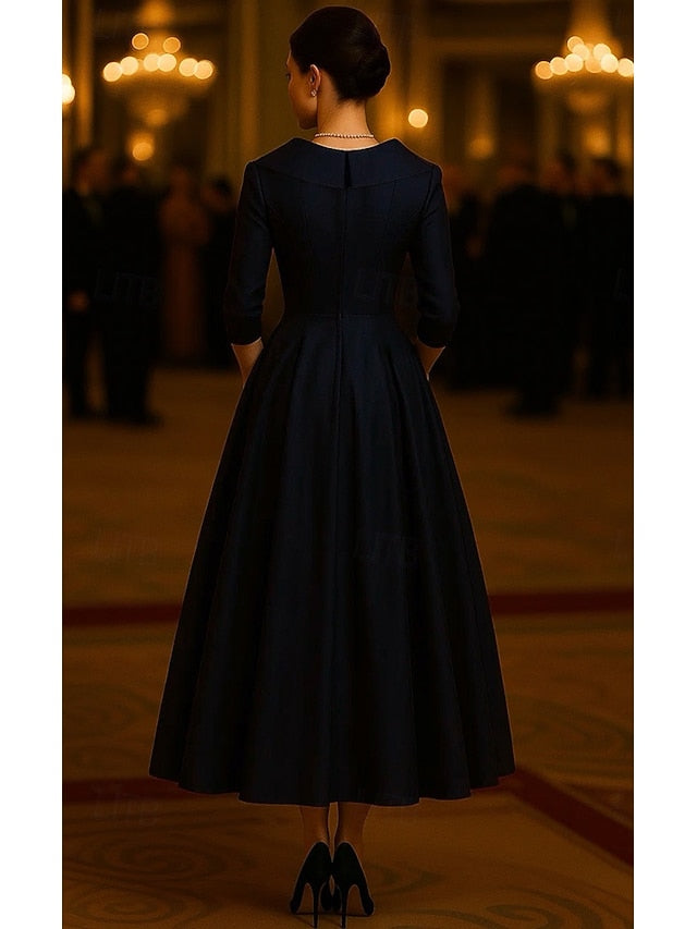 the Portrait Bride A-Line of Dress Vintage Mother Elegant Collar