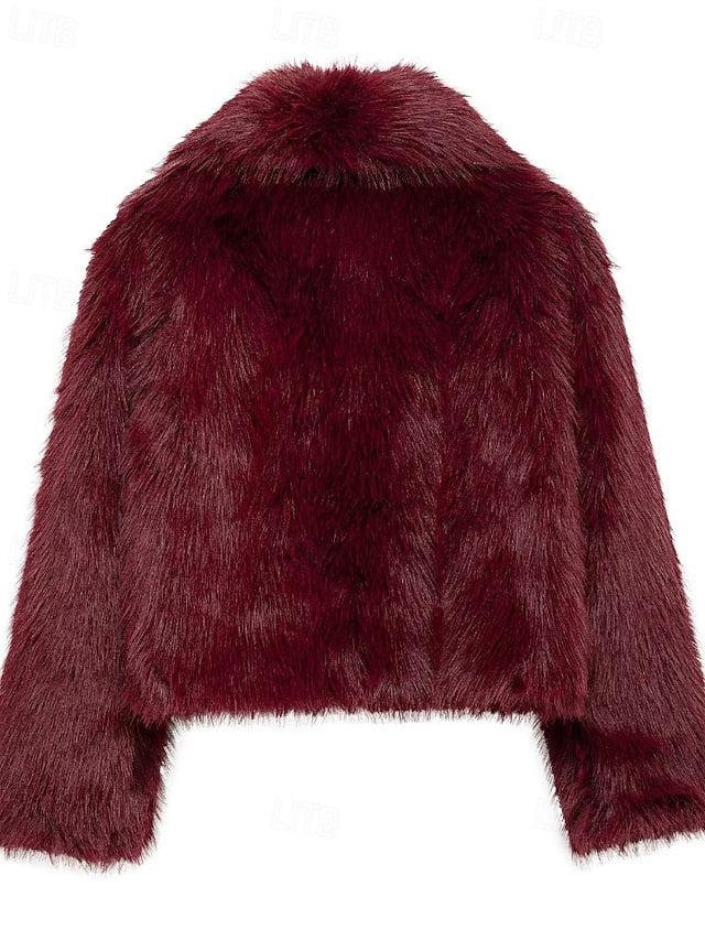 Women's Faux Furs Warm Comfortable Coat Leathers Fur