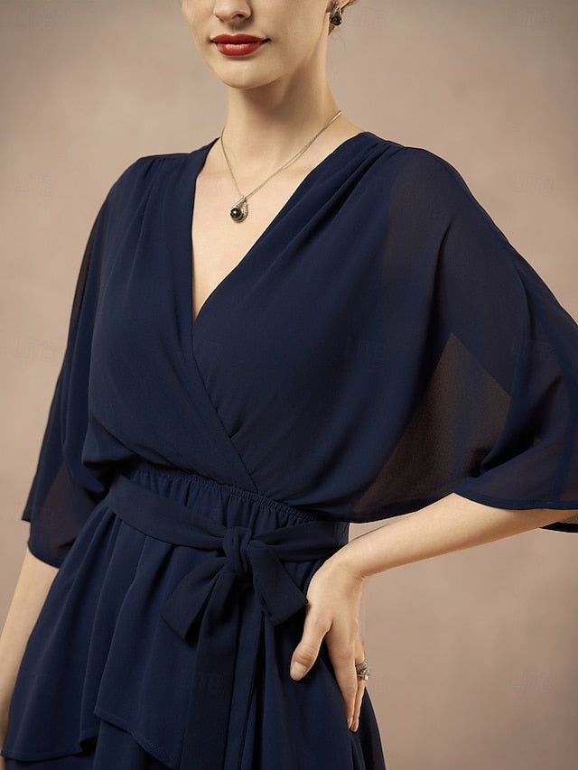 A-Line Mother Length V Bride Floor Elegant the Dress of Neck