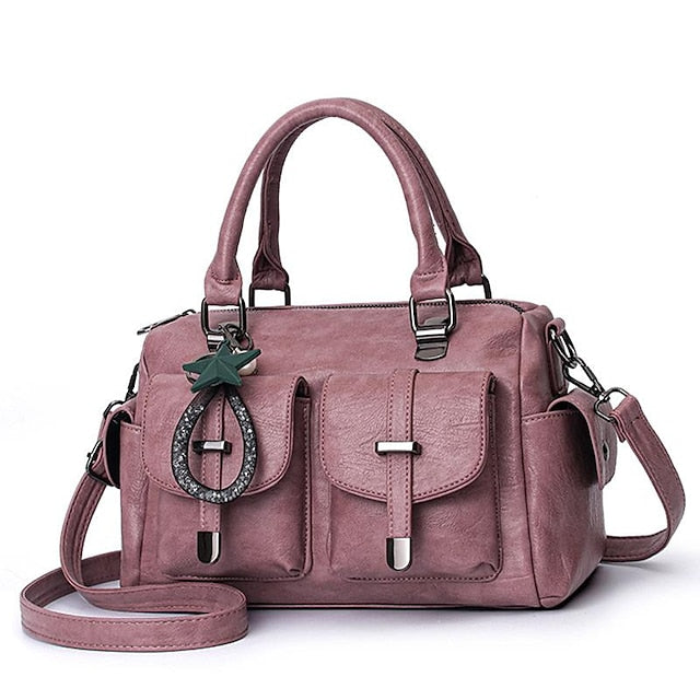 Stylish Large – Women's Blue Leather Handbag Faux